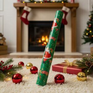 Vintage 1980's Roll Santa Claus Jack in the Box Christmas Gift Wrap Paper